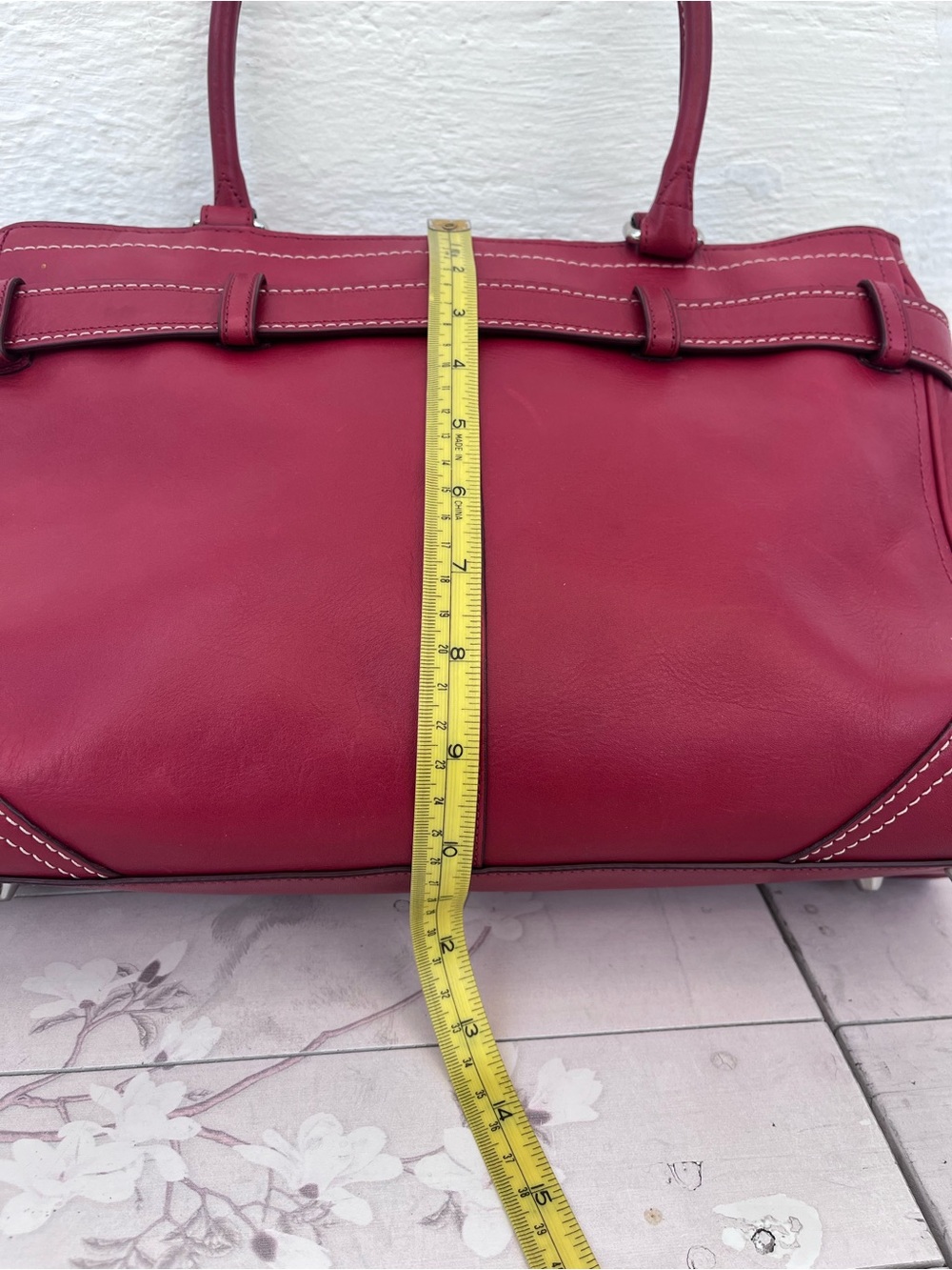 Coach Red Leather Shoulder Bag with Silver Hardware - Picture 10 of 11